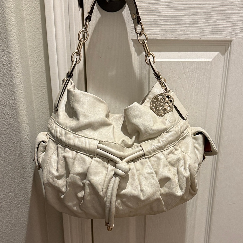 Vintage Coach Kristin Rouched Drawstring Leather Hobo Bag (Style #14787)
